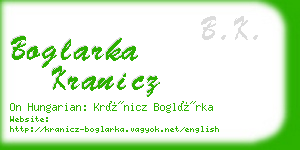 boglarka kranicz business card